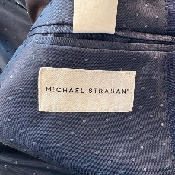 Michael Strahan 2-Piece Blue Wool Blend Wedding Suit Men's 44R 40x32 - Picture 6 of 16
